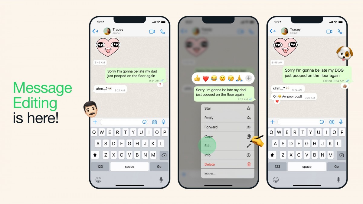 You can now edit the messages you send on WhatsApp